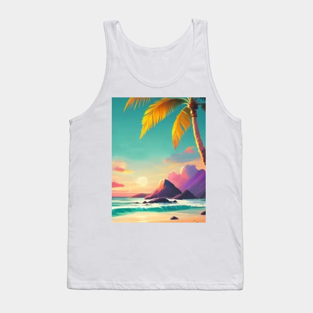 Beach, Tropical ocean Tank Top by designgoodstore_2